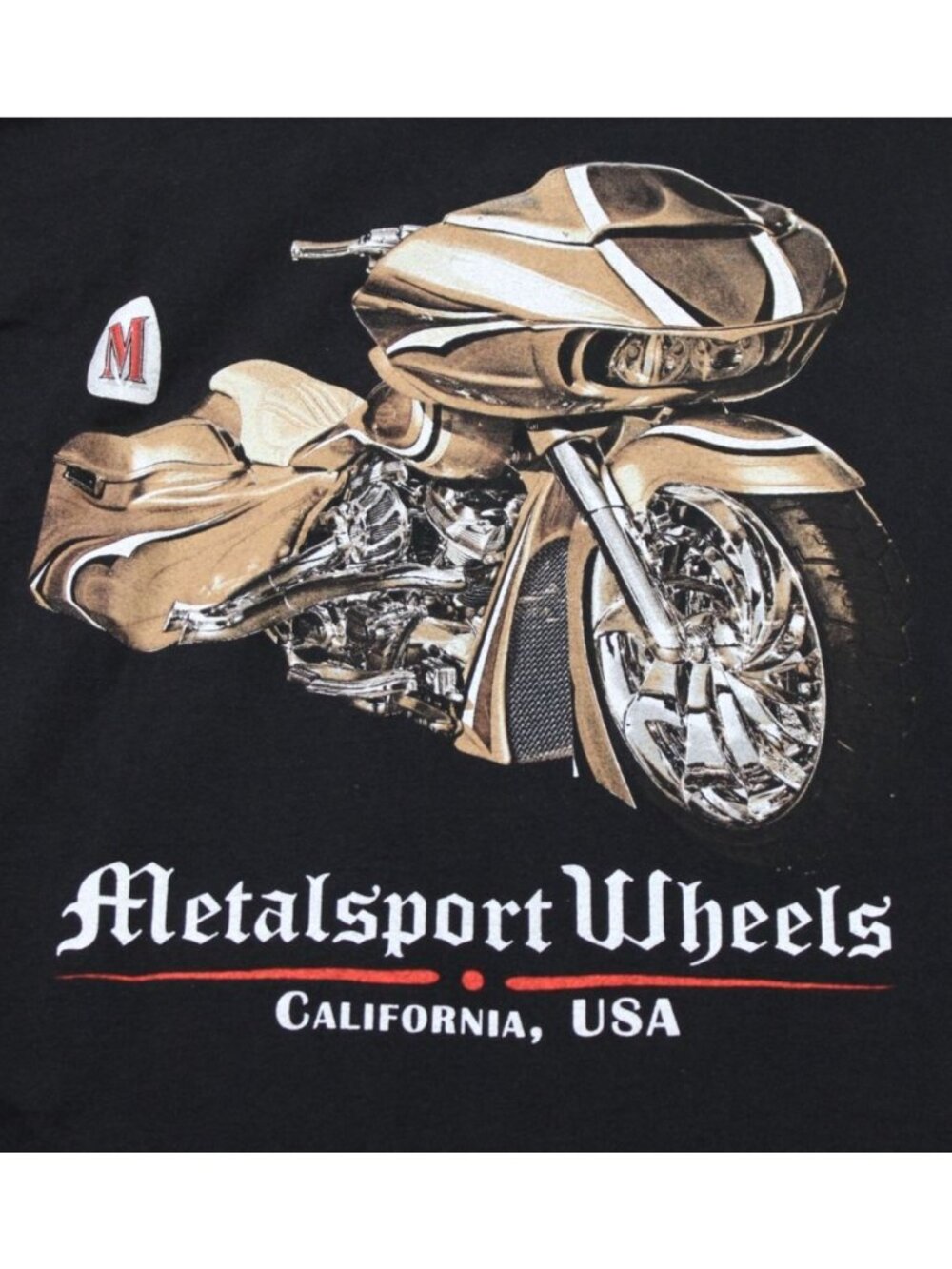 Metalsport Wheels Black Biker T-Shirt 2XL Hanes Beefy-T US Cotton California USA